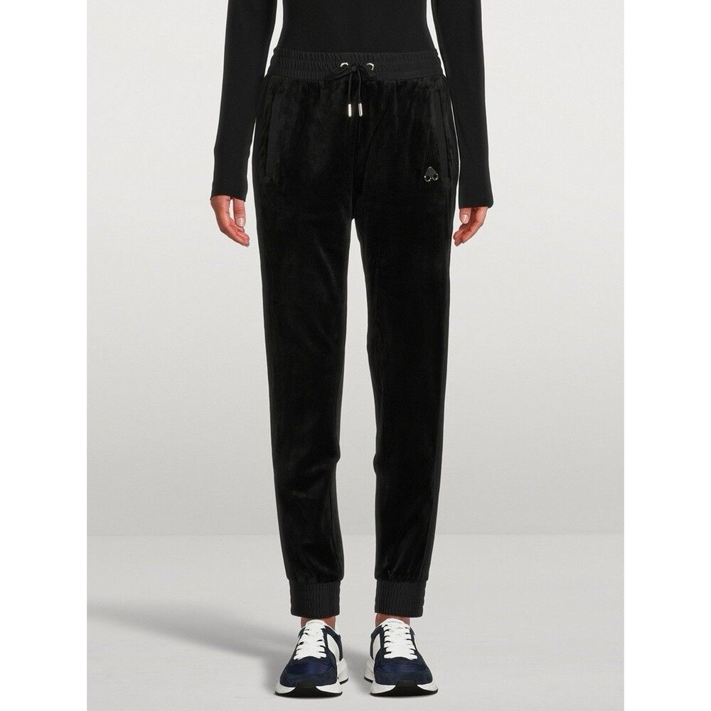 Moose Knuckles Colomb Velour Sweatpants Black Women’s Large Slim Joggers